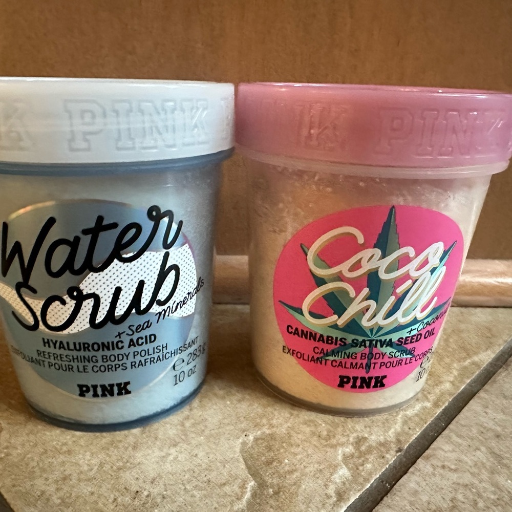 PINK Victoria's Secret blue Water body polish scrub & pink Coco chill body scrub